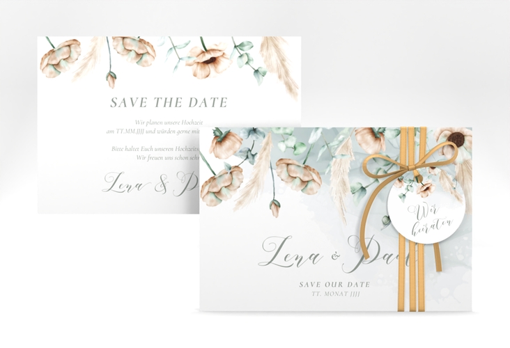Save the Date-Karte Anemone A6 Karte quer