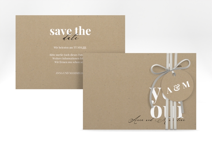 Save the Date-Karte Oui A6 Karte quer hochglanz mit Ja-Wort in verschiedenen Sprachen