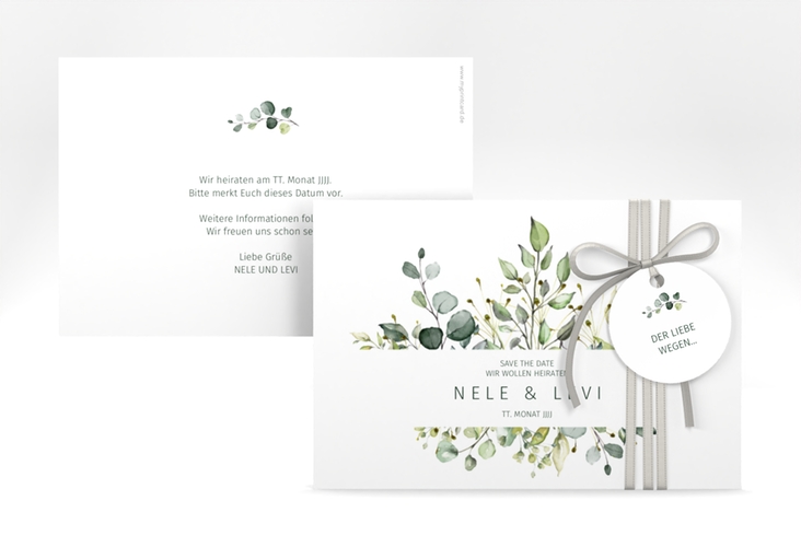 Save the Date-Karte Enchanting A6 Karte quer weiss hochglanz