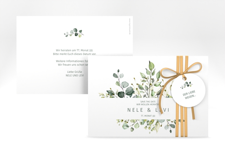 Save the Date-Karte Enchanting A6 Karte quer weiss hochglanz