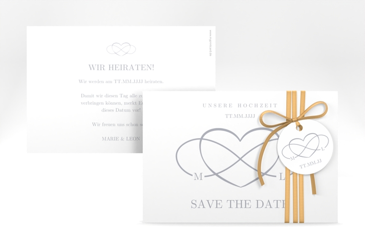 Save the Date-Karte Infinity A6 Karte quer grau hochglanz