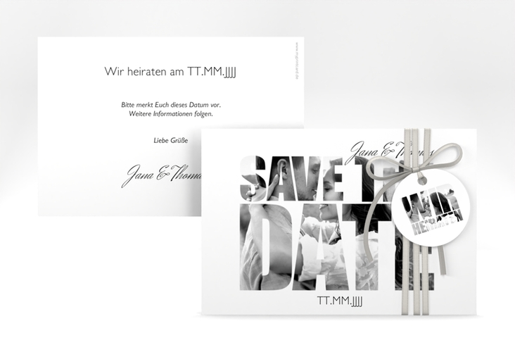 Save the Date-Karte Hochzeit Letters A6 Karte quer