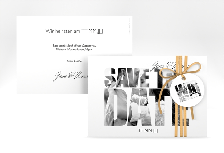 Save the Date-Karte Hochzeit Letters A6 Karte quer