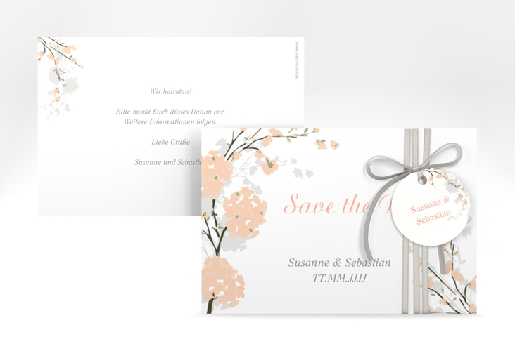 Save the Date-Karte Hochzeit Salerno A6 Karte quer apricot hochglanz