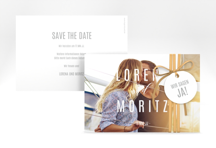 Save the Date-Karte Memory A6 Karte quer weiss