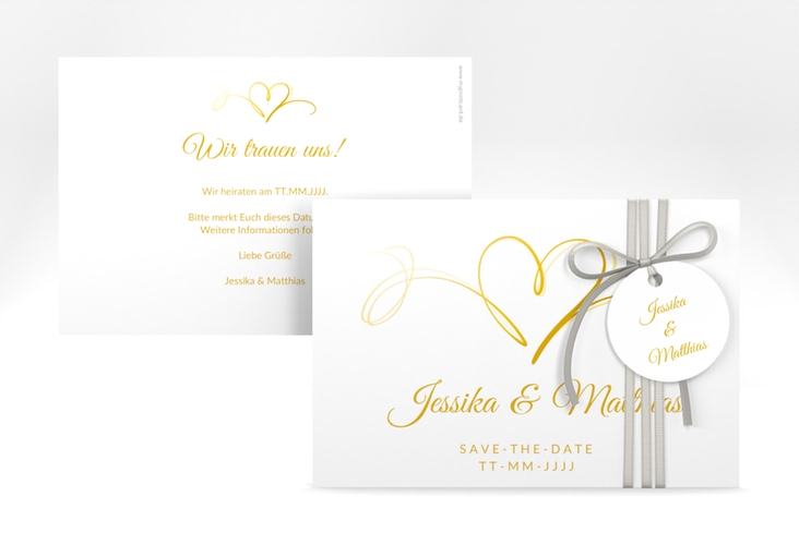 Save the Date-Karte Envie A6 Karte quer gold