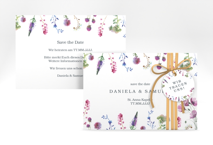 Save the Date-Karte Wildblumen A6 Karte quer