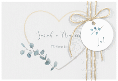 Klick: Details zu Save the Date Deckblatt Transparent "Greenheart" anzeigen Save the Date Deckblatt Transparent "Greenheart" DIN A6 Deckblatt transparent weiss mit elegantem Herz und Eukalyptus-Zweig