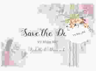 Save the Date Deckblatt Transparent "Flowers" A6 Deckblatt transparent weiss mit Aquarell-Blumen