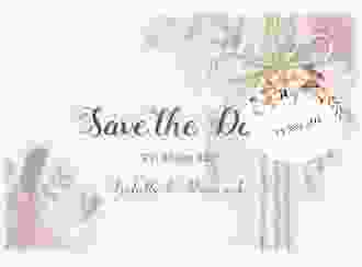 Save the Date Deckblatt Transparent Flowers A6 Deckblatt transparent weiss mit bunten Aquarell-Blumen