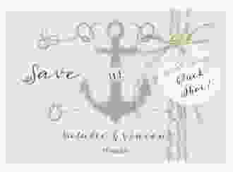 Save the Date Deckblatt Transparent "Anker" DIN A6 Deckblatt transparent tuerkis