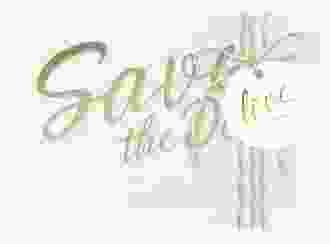 Save the Date Deckblatt Transparent "Glam" DIN A6 Deckblatt transparent weiss