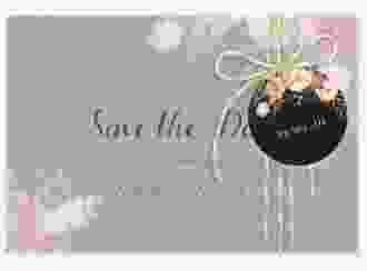 Save the Date Deckblatt Transparent Flowers A6 Deckblatt transparent schwarz mit bunten Aquarell-Blumen