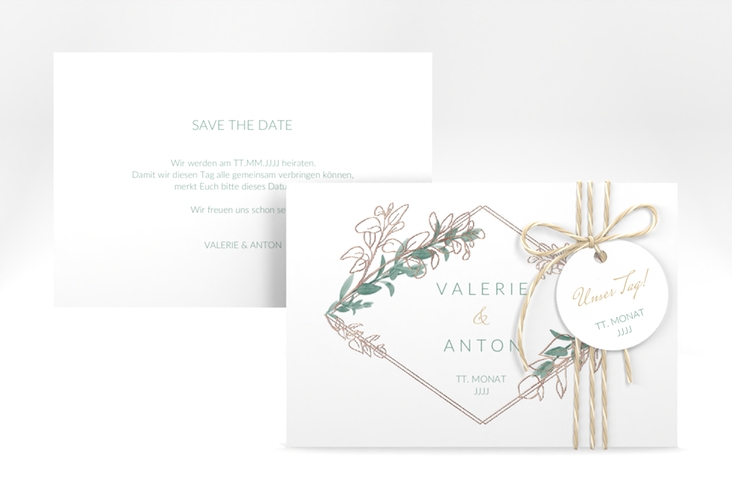 Save the Date-Karte Verde A6 Karte quer rosegold