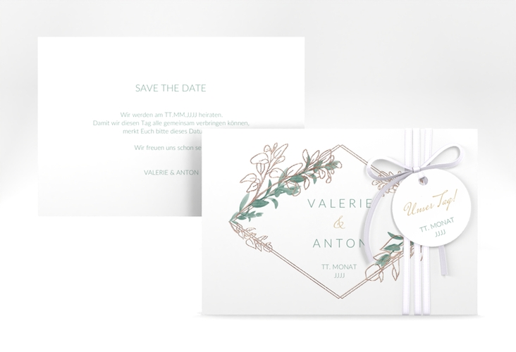 Save the Date-Karte Verde A6 Karte quer rosegold