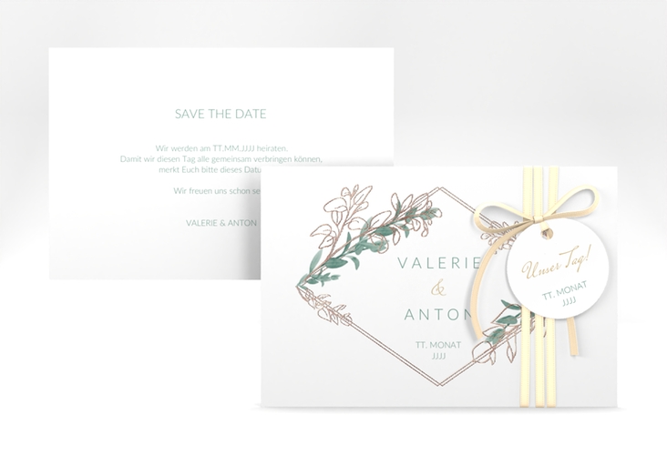 Save the Date-Karte Verde A6 Karte quer rosegold