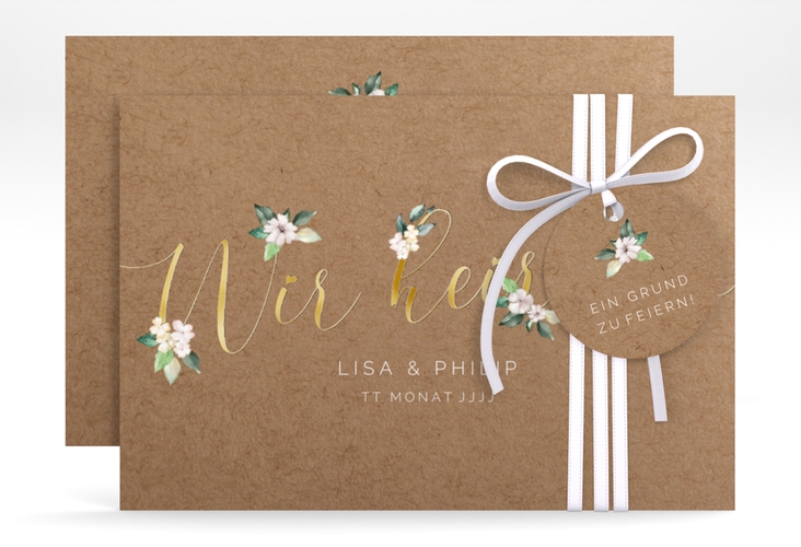 Save the Date-Karte Inlove A6 Karte quer gold