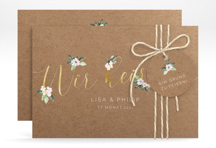 Save the Date-Karte Inlove A6 Karte quer gold