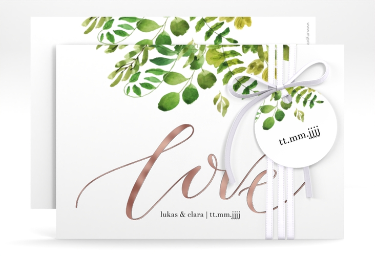 Save the Date-Karte Botany A6 Karte quer rosegold