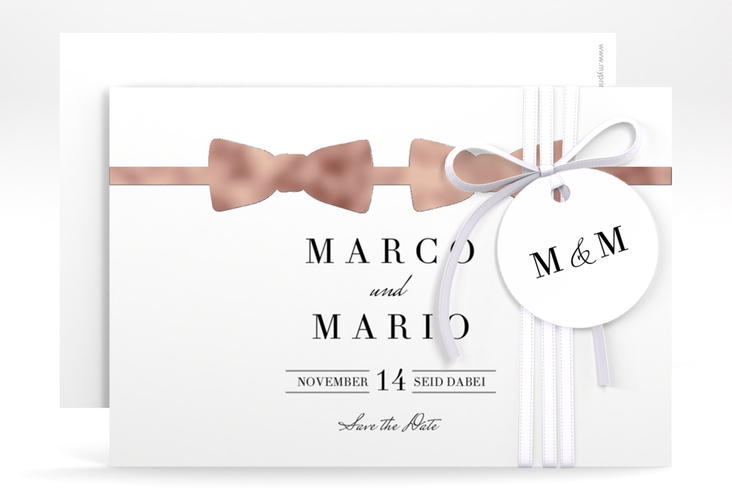Save the Date-Karte Suits A6 Karte quer rosegold
