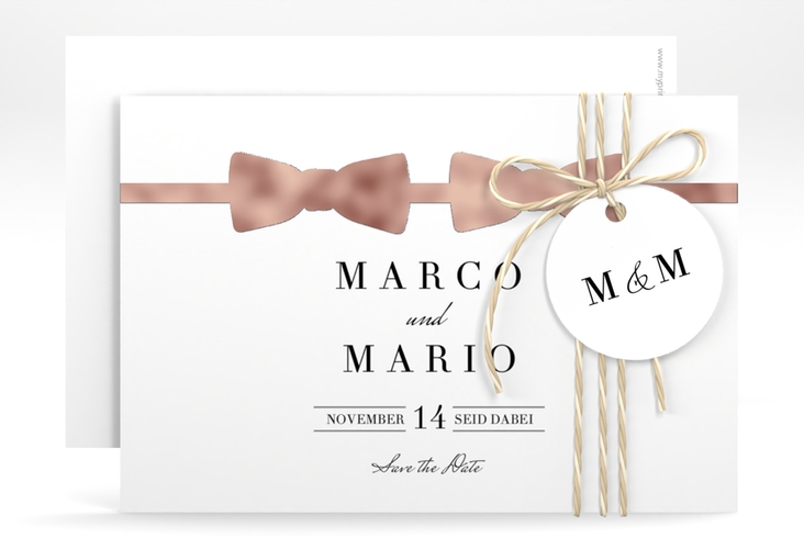 Save the Date-Karte Suits A6 Karte quer rosegold