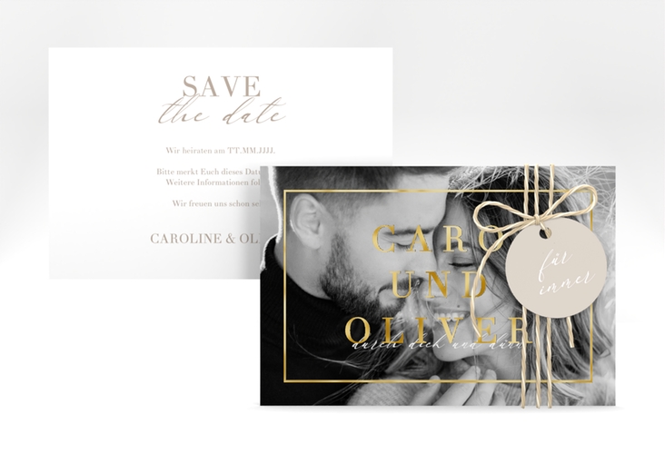 Save the Date-Karte Moment A6 Karte quer gold