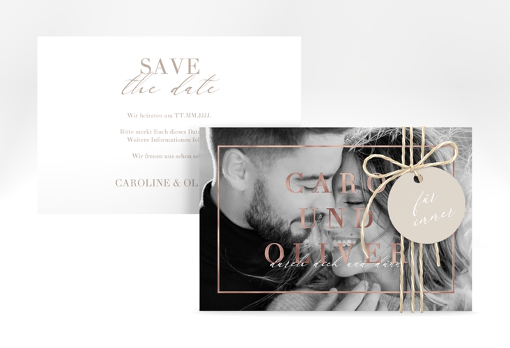 Save the Date-Karte "Moment" A6 Karte quer rosegold