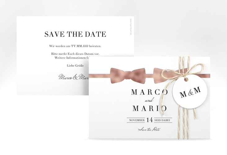 Save the Date-Karte Suits A6 Karte quer rosegold