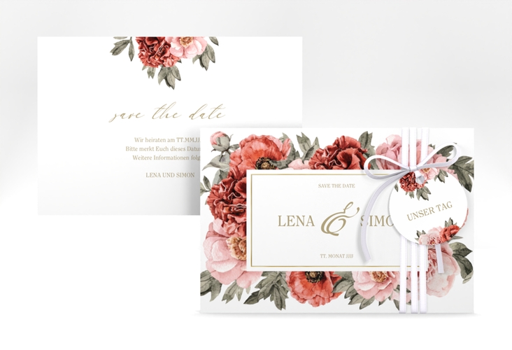 Save the Date-Karte Amapola A6 Karte quer gold