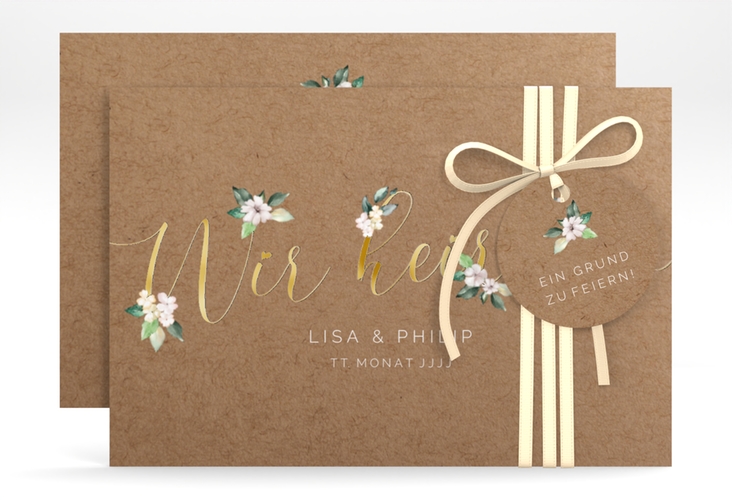 Save the Date-Karte Inlove A6 Karte quer gold
