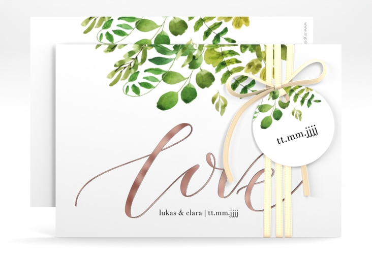 Save the Date-Karte Botany A6 Karte quer rosegold