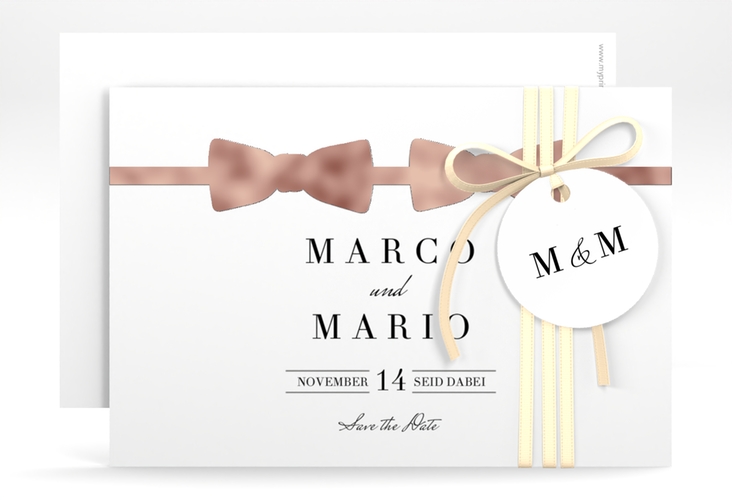 Save the Date-Karte Suits A6 Karte quer rosegold