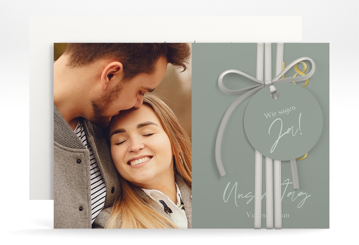 Save the Date-Karte Day A6 Karte quer gold mit Datum im minimalistischen Design