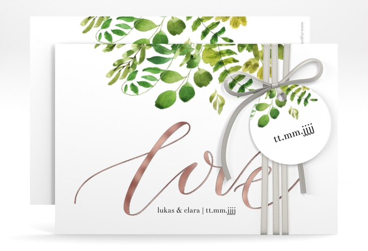 Save the Date-Karte Botany A6 Karte quer rosegold