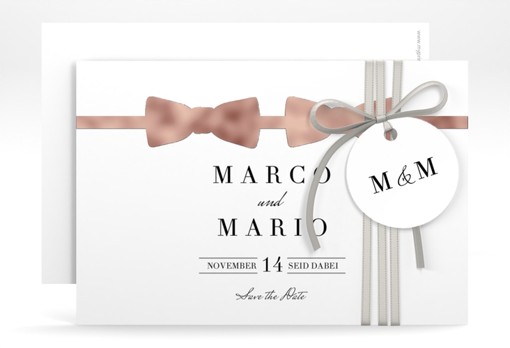 Save the Date-Karte Suits A6 Karte quer rosegold
