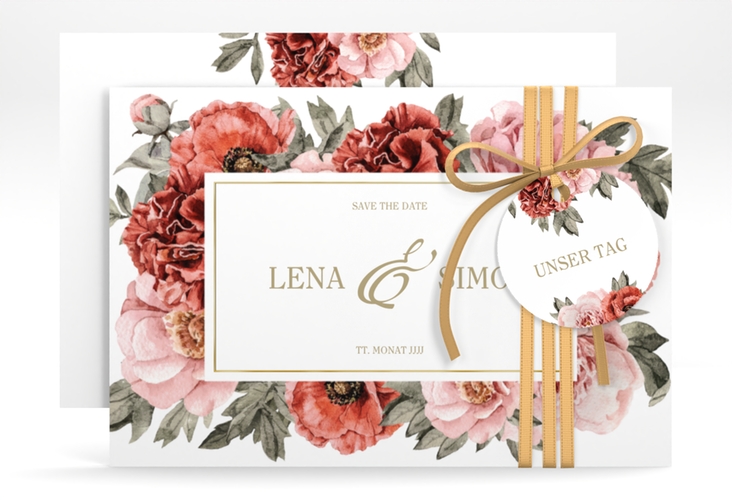 Save the Date-Karte Amapola A6 Karte quer gold