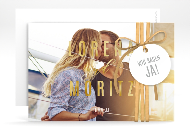Save the Date-Karte Memory A6 Karte quer gold
