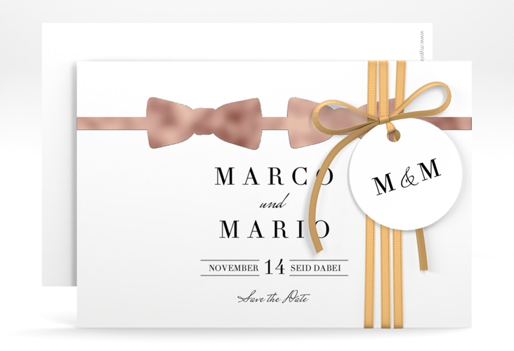 Save the Date-Karte Suits A6 Karte quer rosegold