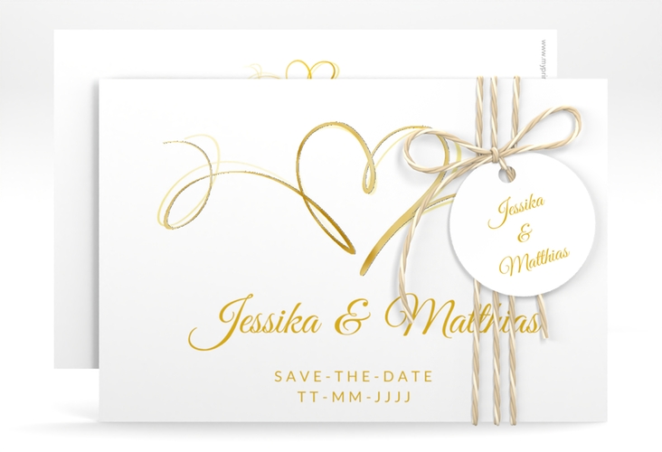 Save the Date-Karte Envie A6 Karte quer gold gold