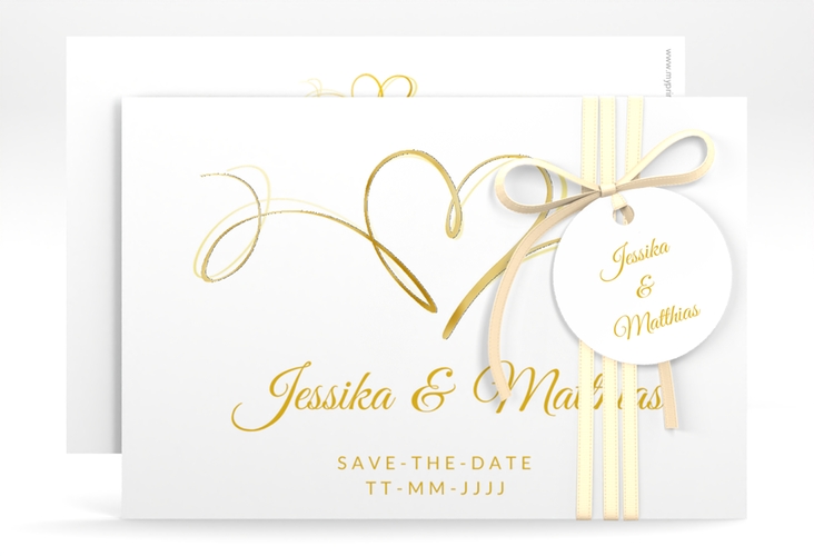 Save the Date-Karte Envie A6 Karte quer gold gold