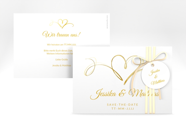 Save the Date-Karte Envie A6 Karte quer gold gold
