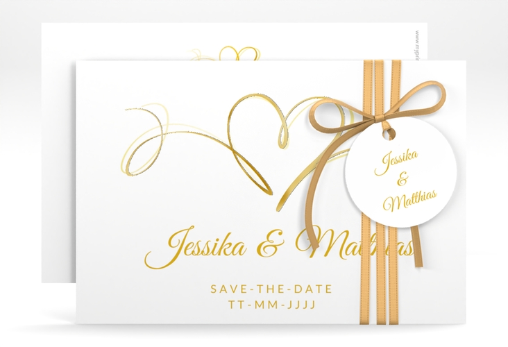 Save the Date-Karte Envie A6 Karte quer gold gold
