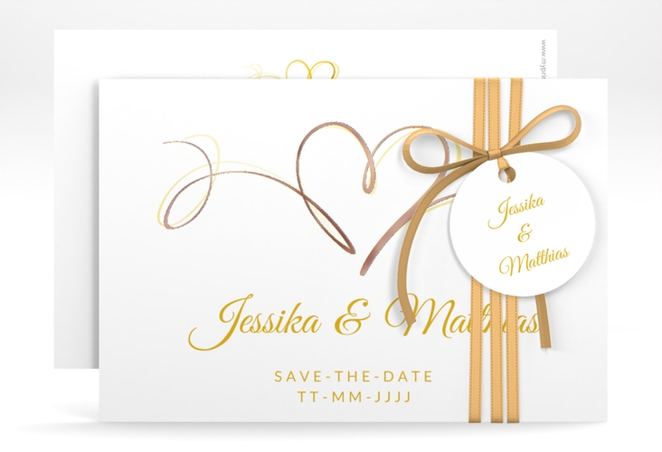 Save the Date-Karte Envie A6 Karte quer gold rosegold
