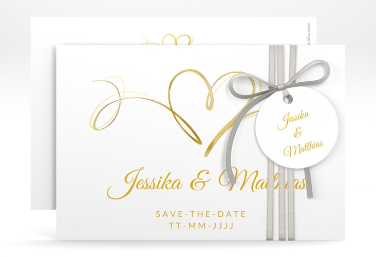 Save the Date-Karte Envie A6 Karte quer gold gold