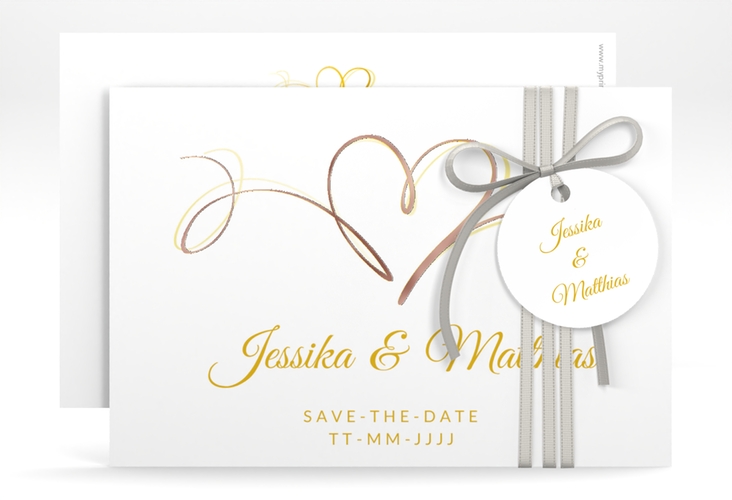Save the Date-Karte Envie A6 Karte quer gold rosegold