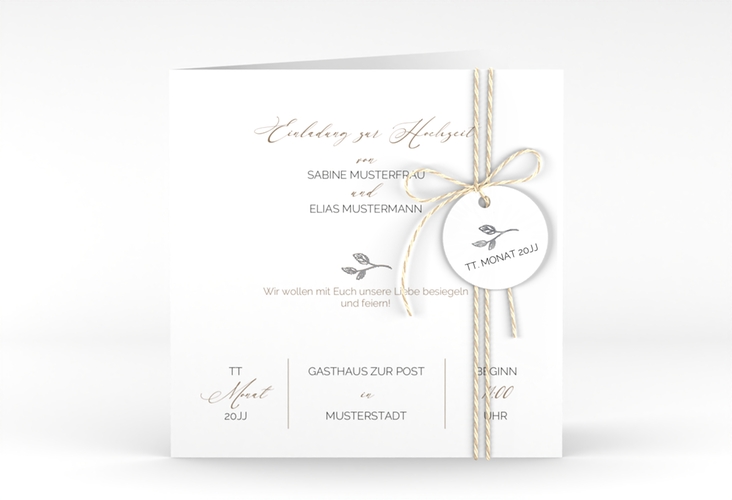 Hochzeitseinladung Plain quadr. Klappkarte silber