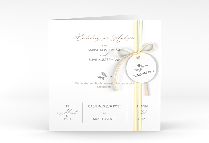 Hochzeitseinladung Plain quadr. Klappkarte silber