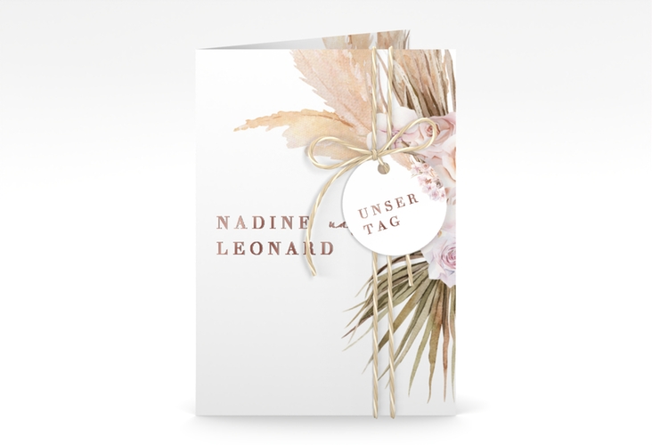 Einladungskarte Hochzeit Nude A6 Klappkarte hoch rosegold