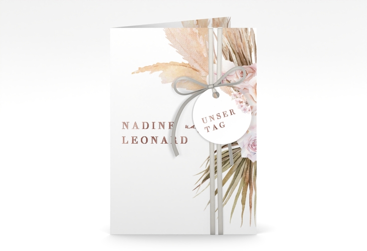 Einladungskarte Hochzeit Nude A6 Klappkarte hoch rosegold