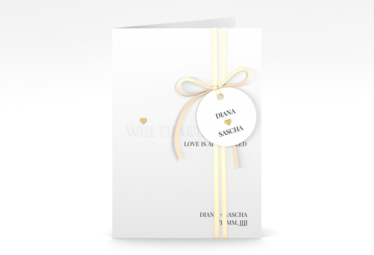 Einladungskarte Hochzeit Embossing A6 Klappkarte hoch rot gold
